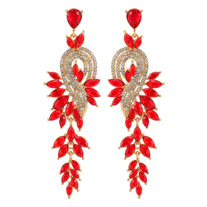 Ztech Geometric nagy, hosszú függő fülbevaló nőknek teljes kristály luxus ékszer esküvői parti Pendientes nyilatkozat bizsu