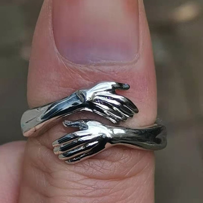 Vintage szerelem ölelő kezek gyűrű női férfi személyiség nyitó gyűrűk ékszerek esküvői szerelmesek évfordulós ajándékok ékszerek nagykereskedelme