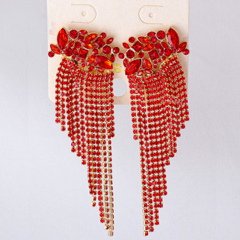 Нови ретро кристални обеци с пискюли Кристални обеци Женски изискани нишови модни парти обеци за жени Бижута Подарък