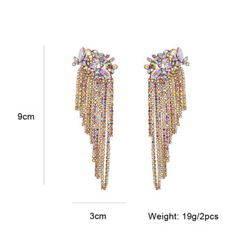 Нови ретро кристални обеци с пискюли Кристални обеци Женски изискани нишови модни парти обеци за жени Бижута Подарък