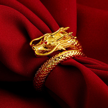 2021 Νέο ρυθμιζόμενο ρετρό δαχτυλίδι δράκος και φοίνικας με δαχτυλίδι αρραβώνων Όμορφο κόσμημα με δαχτυλίδι Κοσμήματα μόδας με στρογγυλό δαχτυλίδι