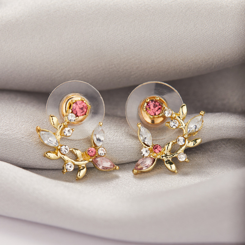 Išskirtiniai korėjietiški gėlių auskarai su drugeliais moterims Bling AAA cirkonio auskarai Madingi vestuvių vakarėliai papuošalai, dovanos