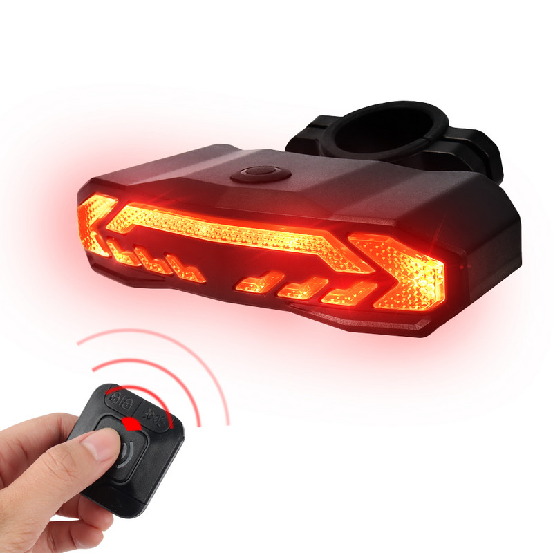 USB uzlādējams LED velosipēda signalizācijas velosipēda aizmugurējais lukturis pagrieziena signāla lukturi velosipēda lukturis aizmugurējā viedā velosipēda bezvadu tālvadības brīdinājuma gaisma