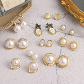 Cercei cu perle simulate de epocă mari, drăguți, la modă, elegante, create, cercei cu șnur de perle, pentru cadou de petrecere de nuntă