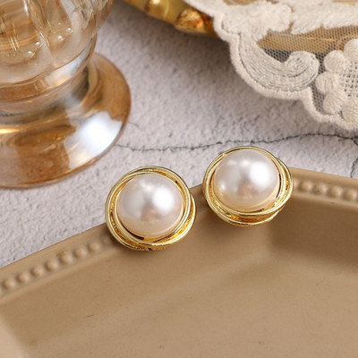 Cercei cu perle simulate de epocă mari, drăguți, la modă, elegante, create, cercei cu șnur de perle, pentru cadou de petrecere de nuntă