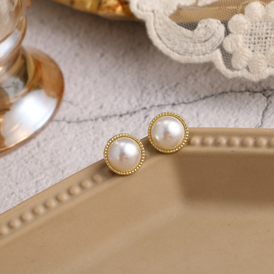 Cercei cu perle simulate de epocă mari, drăguți, la modă, elegante, create, cercei cu șnur de perle, pentru cadou de petrecere de nuntă