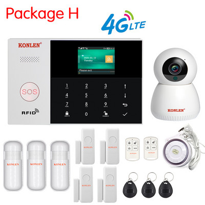 Tuya Smart Life WIFI GSM signalizacijos sistemos 4G 3G 2G Secuity Namų apsaugos nuo vagystės valdymo skydelis Belaidis laidinis durų judesio jutiklis