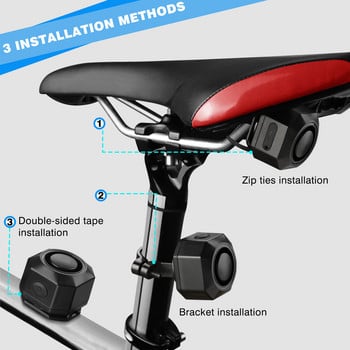 Безжична водоустойчива вибрационна аларма за велосипед USB зареждане Дистанционно управление Мотоциклет Електрически велосипед Сигурност Аларма срещу кражба