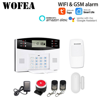 Wofea IOS Android Tuya Smart lifeAPP vadība bezvadu mājas drošības Wifi GSM signalizācijas sistēma Divvirzienu domofons SMS paziņojums par barošanu