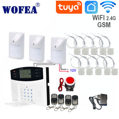 Wofea IOS Android Tuya Smart lifeAPP vadība bezvadu mājas drošības Wifi GSM signalizācijas sistēma Divvirzienu domofons SMS paziņojums par barošanu