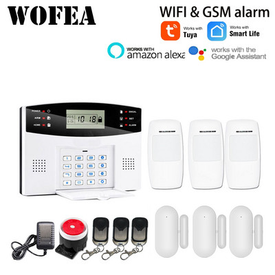 Wofea IOS Android Tuya Smart lifeAPP vadība bezvadu mājas drošības Wifi GSM signalizācijas sistēma Divvirzienu domofons SMS paziņojums par barošanu