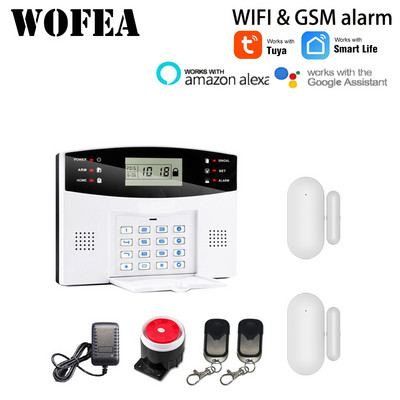Wofea IOS Android Tuya Smart lifeAPP vadība bezvadu mājas drošības Wifi GSM signalizācijas sistēma Divvirzienu domofons SMS paziņojums par barošanu