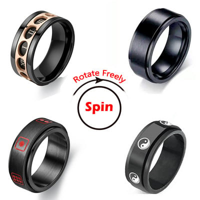 Nyugtalanító gyűrű Fidget Spinner Gyűrűk Nőknek Rozsdamentes acél gyűrűk Fedgets Szabadon forgó Stressz elleni kiegészítők Férfi ékszerek