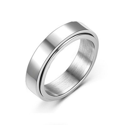 Nyugtalanító gyűrű Fidget Spinner Gyűrűk Nőknek Rozsdamentes acél gyűrűk Fedgets Szabadon forgó Stressz elleni kiegészítők Férfi ékszerek