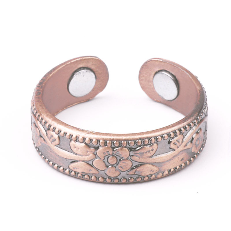 Fashion Classic Plum Blossom Cupru Inel de deschidere reglabil magnetic pentru femei Bijuterii trend