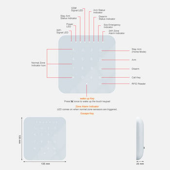 WIFI GSM 3G 4G οικιακής ασφάλειας Έξυπνο σύστημα συναγερμού Προαιρετικό κιτ διαρρήκτη Tuya APP Ο βραχίονας ελέγχου αφόπλισης μπορεί να λειτουργεί με την Alexa