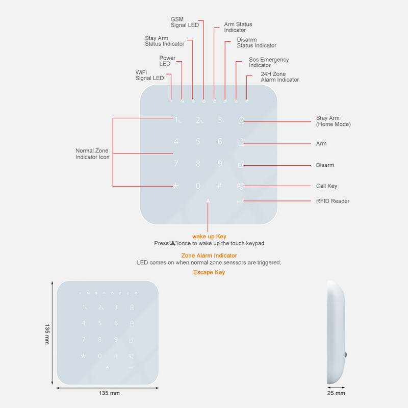 WIFI GSM 3G 4G домашна сигурност интелигентна алармена система Допълнителен комплект против крадец Tuya APP Control Arm Disarm Can Works with Alexa