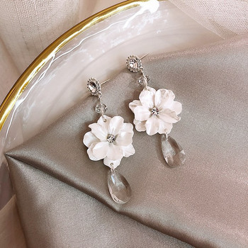 Dominated The new 2019 Vintage цвете малки чисти и свежи и модно свити кристални дълги дамски обеци