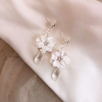 Dominated The new 2019 Vintage цвете малки чисти и свежи и модно свити кристални дълги дамски обеци
