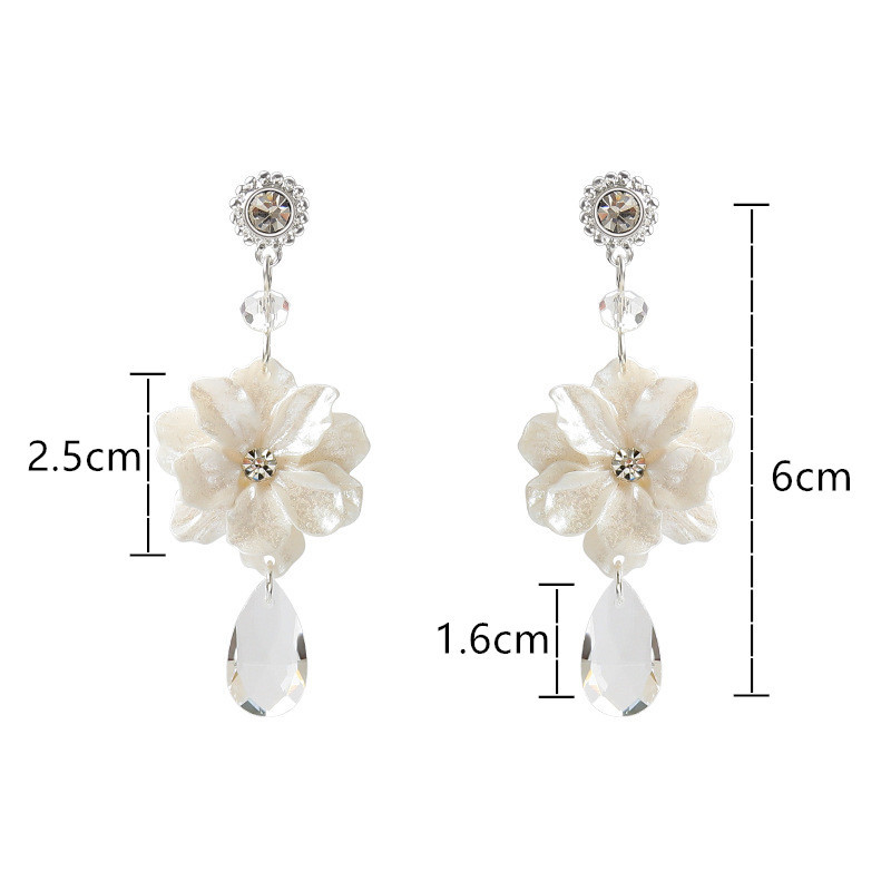 Dominuoja nauji 2019 Vintage gėlių maži gryni ir gaivūs bei madingi krištoliniai ilgi Women Drop auskarai