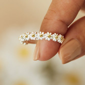 Inele Vintage Daisy pentru femei Inel drăguț cu flori Manșetă deschisă reglabilă Inele de logodnă de nuntă Bijuterii feminine Bague