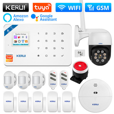 KERUI W181 Σύστημα συναγερμού για το σπίτι Υποστήριξη συναγερμού WIFI GSM Alexa Tuya Έξυπνος αισθητήρας κίνησης Ανιχνευτής αισθητήρα πόρτας Κάμερα IP Σειρήνας