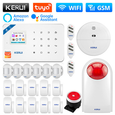 KERUI W181 Σύστημα συναγερμού για το σπίτι Υποστήριξη συναγερμού WIFI GSM Alexa Tuya Έξυπνος αισθητήρας κίνησης Ανιχνευτής αισθητήρα πόρτας Κάμερα IP Σειρήνας