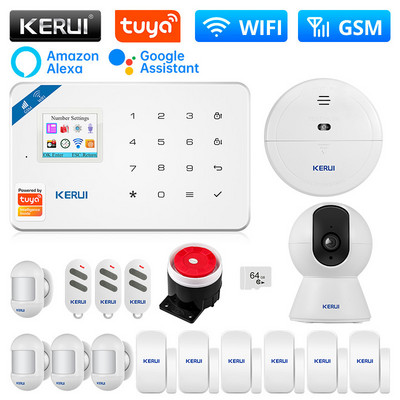 KERUI W181 Σύστημα συναγερμού για το σπίτι Υποστήριξη συναγερμού WIFI GSM Alexa Tuya Έξυπνος αισθητήρας κίνησης Ανιχνευτής αισθητήρα πόρτας Κάμερα IP Σειρήνας