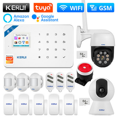 KERUI W181 Σύστημα συναγερμού για το σπίτι Υποστήριξη συναγερμού WIFI GSM Alexa Tuya Έξυπνος αισθητήρας κίνησης Ανιχνευτής αισθητήρα πόρτας Κάμερα IP Σειρήνας