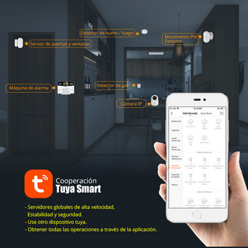 Fuers W214 DIY Tuya Интелигентна алармена система 4G аларма за крадци Интелигентен дом GSM алармена система Цветен LCD дисплей Сигурност Сензор за движение