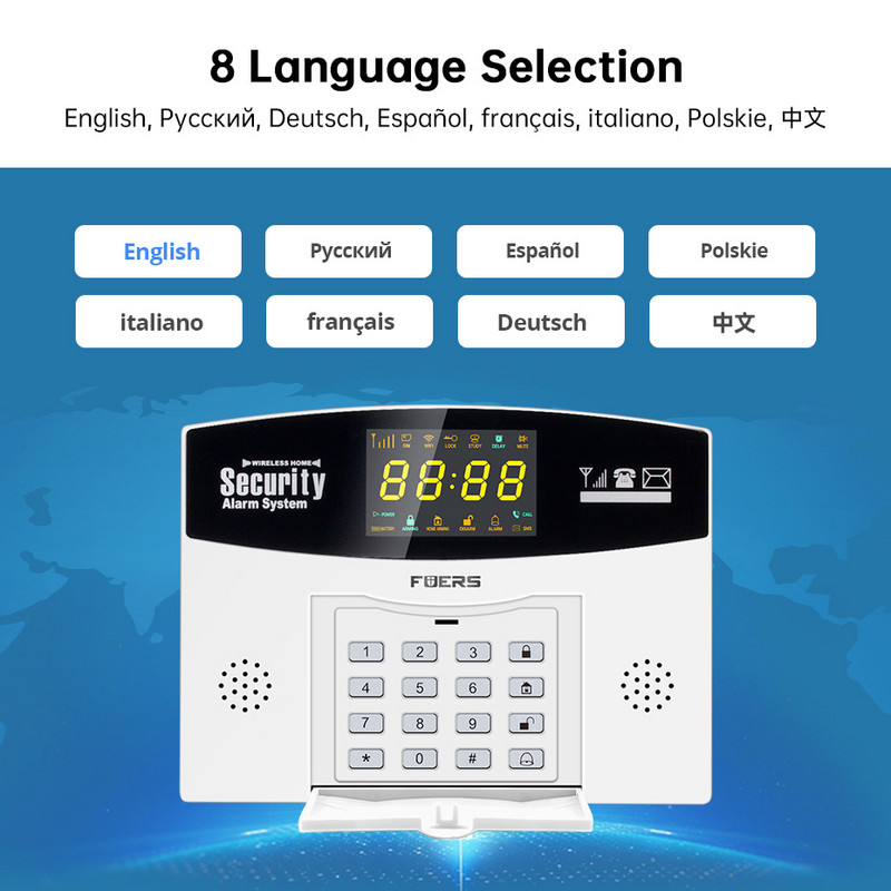 Fuers W214 DIY Tuya Έξυπνο Σύστημα Συναγερμού 4G Διαρρήκτη Έξυπνο Σύστημα Συναγερμού GSM Σπίτι Έγχρωμη οθόνη LCD Αισθητήρας κίνησης ασφαλείας