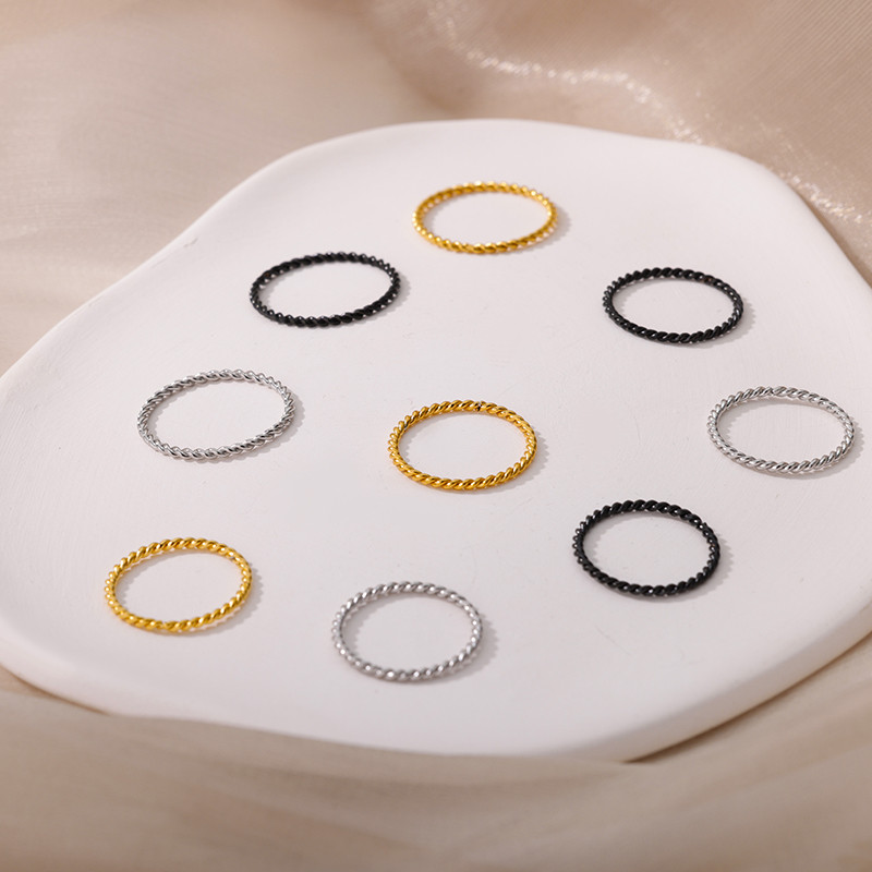 Απλά δαχτυλίδια για γυναίκες Δαχτυλίδι από ανοξείδωτο ατσάλι Γάμος Μόδα γενεθλίων Κορεατική αισθητική κοσμήματα Δώρο Bague Femme