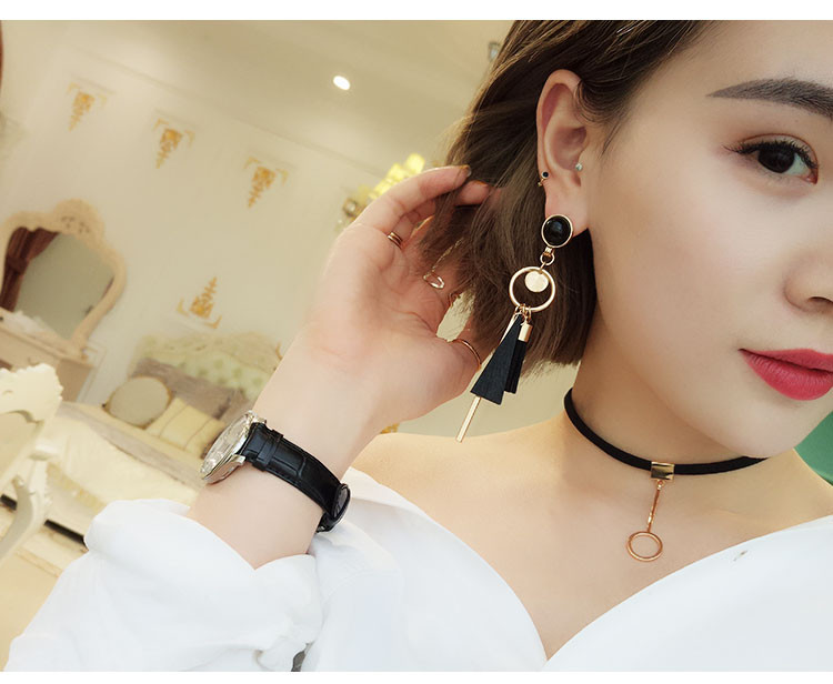 Корейски, Японски модни обеци с пискюли, непробити темперамент, висящи щипки за уши за жени Момиче Парти Бижута Подарък