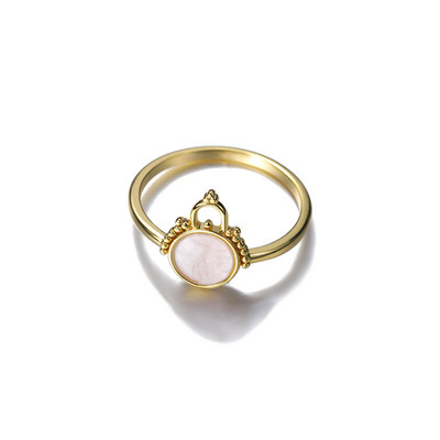 Inel de femeie din oțel inoxidabil de culoare argintie, opal, inele vintage, cupru, geometric, minimalist, inel gros, cadou elegant de bijuterii de nuntă