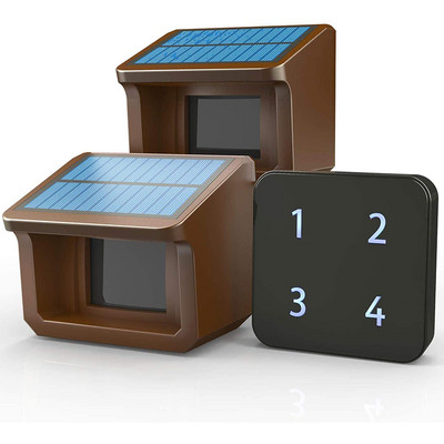 HTZSAFE 800 de metri Alarma solară fără fir pentru alee de exterior Senzor și detector de mișcare rezistent la intemperii Sistem de alertă de securitate DIY