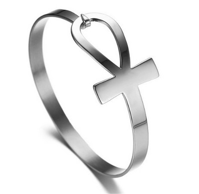 316L неръждаема стомана Egyptian Life Cross висулка Колие Комплект гривни Комплект бижута Anka Cross No Fade