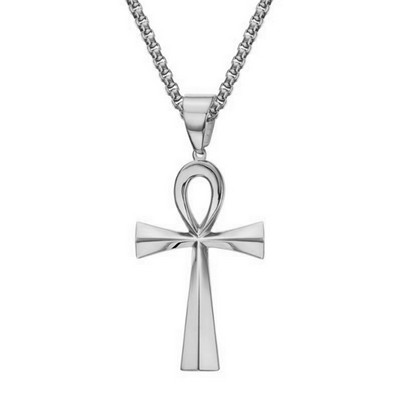 316L неръждаема стомана Egyptian Life Cross висулка Колие Комплект гривни Комплект бижута Anka Cross No Fade