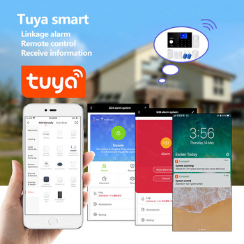 Fuers G34 Έξυπνος συναγερμός οικίας WIFI 4G GSM κιτ συστήματος συναγερμού ασφαλείας με συναγερμό διαρρήξεων με αισθητήρα κίνησης ελέγχου Alexa Tuya Smart APP