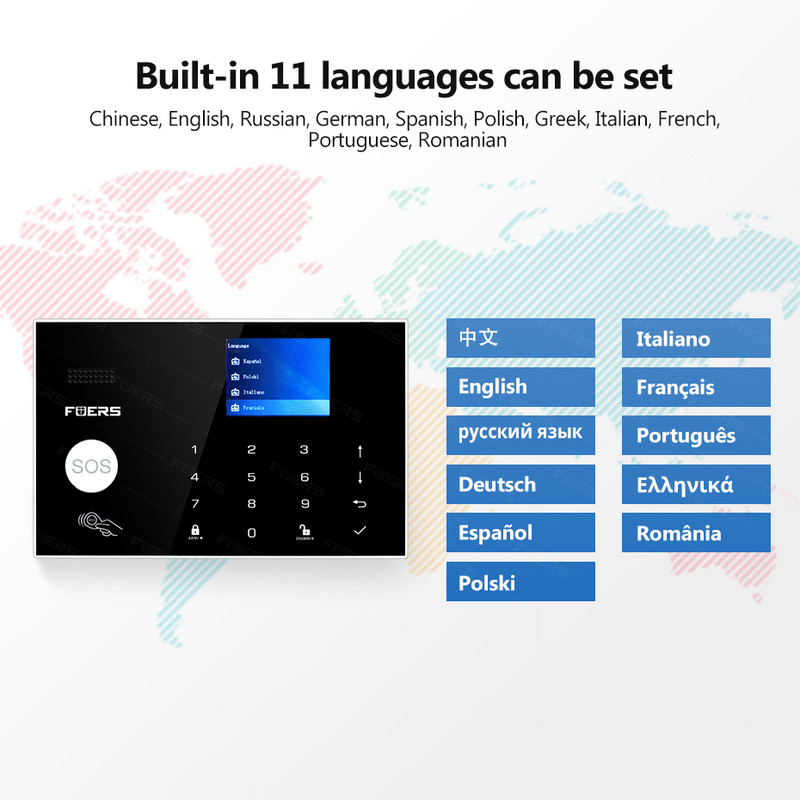 Fuers G34 Pametni kućni alarm WIFI 4G GSM Sigurnosni alarmni sustav Komplet s Alexa Tuya Smart APP Control Senzor pokreta Protuprovalni alarm