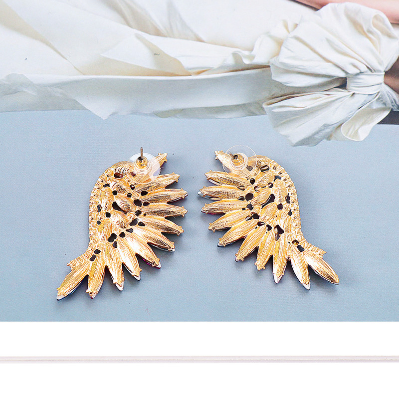 Нови 9 цветни сладки обеци за жени с форма на крило, корейски моден стил, луксозни кристални бижута, аксесоари за сватбени партита