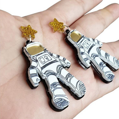 Cercei pentru femei OZN Acrilic Astronaut Star Lightning Cat Drăguț Hip Hop Exagerare Creativitate Specială Bijuterii Curcubeu