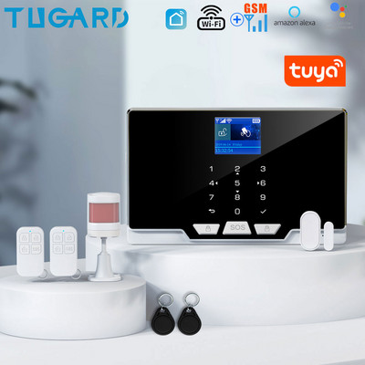 TUGARD G20 Wifi Gsm Домашна охранителна алармена система Управление на приложението против крадец Пълноцветен екран Светлинни ленти 433Mhz Аксесоари Alexa Google