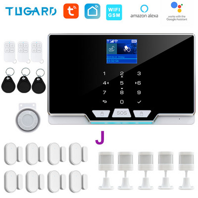 TUGARD G20 Wifi Gsm mājas drošības signalizācijas sistēma ielaušanās lietotņu kontrole pilnkrāsu ekrāna gaismas joslas 433 Mhz piederumi Alexa Google