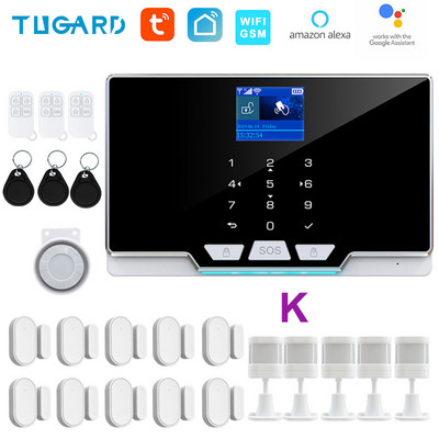 TUGARD G20 Wifi Gsm mājas drošības signalizācijas sistēma ielaušanās lietotņu kontrole pilnkrāsu ekrāna gaismas joslas 433 Mhz piederumi Alexa Google