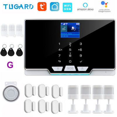 TUGARD G20 Wifi Gsm mājas drošības signalizācijas sistēma ielaušanās lietotņu kontrole pilnkrāsu ekrāna gaismas joslas 433 Mhz piederumi Alexa Google