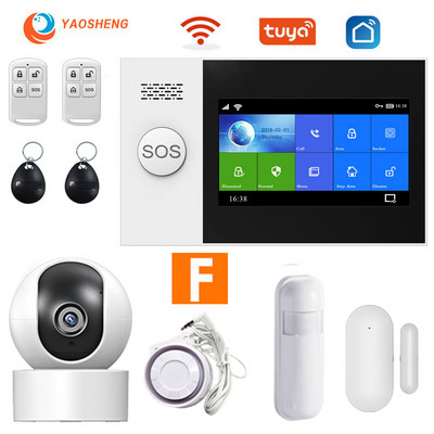 YS PG107 Tuya turvaalarmsüsteemi komplekt Smartlife rakenduse juhtimine IP-kaameraga automaatvalimisega liikumisandur WIFI Gsm kodune nutikas alarm
