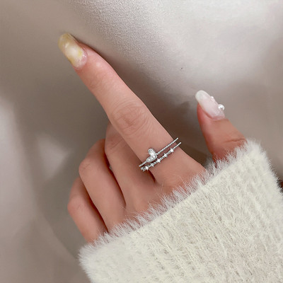 Koreai divat aranyos kagylós szívgyűrűk női lányoknak elegáns temperamentumos arany színű cirkon nyitott állítható gyűrűs ékszerek