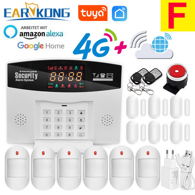 Σύστημα συναγερμού Tuya 4G GSM 433 MHz Ασύρματο σύστημα ασφαλείας έξυπνου σπιτιού 4G κάρτα SIM APP Τηλεχειριστήριο Συμβατό Alexa Google Home