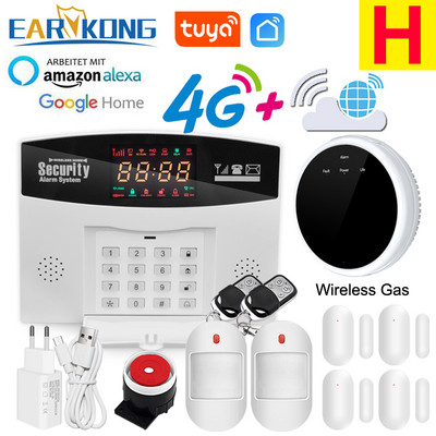 Σύστημα συναγερμού Tuya 4G GSM 433 MHz Ασύρματο σύστημα ασφαλείας έξυπνου σπιτιού 4G κάρτα SIM APP Τηλεχειριστήριο Συμβατό Alexa Google Home