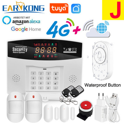Σύστημα συναγερμού Tuya 4G GSM 433 MHz Ασύρματο σύστημα ασφαλείας έξυπνου σπιτιού 4G κάρτα SIM APP Τηλεχειριστήριο Συμβατό Alexa Google Home